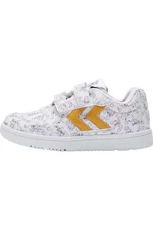 Hummel Camden JR, Scarpe da Ginnastica, Bianco, Giallo, 38 EU