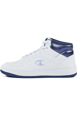 Champion RD18 Foil W Mid, Sneakers Donna, Bianco/Blu Profondo (WW011), 39 EU