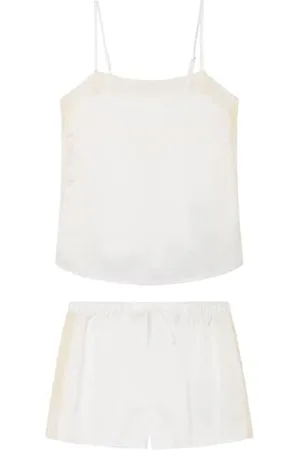 Women secret White Short Satin Pyjamas Set di Pigiama, , S Donna