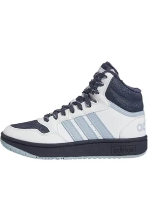adidas Hoops Mid 3.0 Shoes Kids, Scarpe, Cloud White/Shadow Navy/Wonder Blue, 30.5 EU