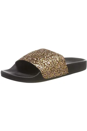 THE WHITE BRAND Glitter, Sandali Punta Aperta Donna, Oro (Gold Gold), 36 EU