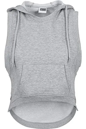 Urban classics Ladies Hooded Terry Tank, Maglione sportivo, Donna, (Grey 00111), L
