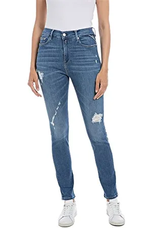 Replay Jeans Donna Mjla Slim Fit Super Elasticizzati, Blu , W28 x L32