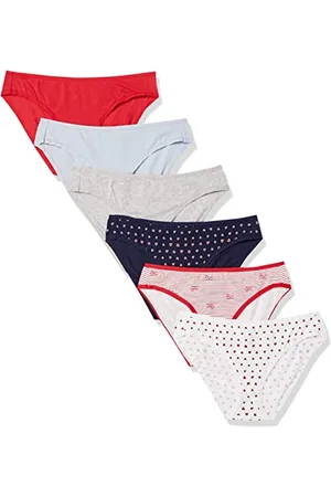 Amazon Intimo Slip Bikini in Cotone - colori fuori produzione Donna, Pacco da 6, , 46