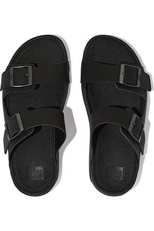 FitFlop Gogh Moc Mens Buckle Leather Slides, Sandali a Ciabatta Uomo, , 42 EU