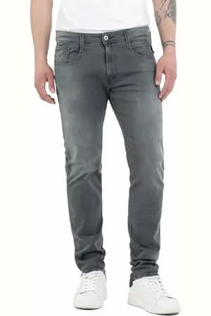 Replay Jeans da Uomo Slim Fit Anbass con Power Stretch, Grigio (Grigio Scuro 096), W32 x L30