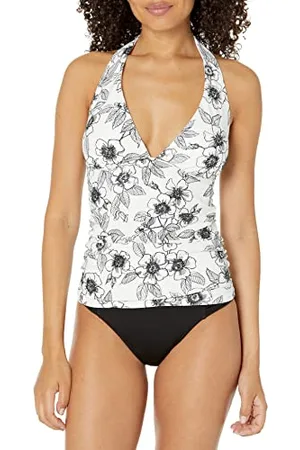 Tommy Hilfiger Tz2kw204-s1m-piccolo Parte Superiore di Costume Tankini, Fiore Bianco, S Donna
