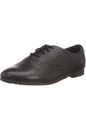 Clarks Jules Walk Scarpe stringate brouge Bambina, Nero (Black Leather), 33.5 EU