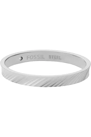 Fossil Harlow Silver Anello da donna in acciaio inossidabile JF047570403, in acciaio inossidabile, senza pietre preziose, Acciaio inossidabile, Nessuna pietra preziosa