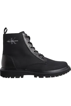 Calvin Klein Uomo Stivali Mezza Gamba con Lacci, Nero (Triple Black), 44