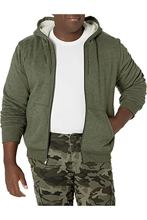 Amazon Felpa con Cappuccio e Cerniera Integrale in Pile Foderata in Sherpa Uomo, , S
