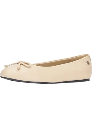 Tommy Hilfiger Essential Leather Ballerina FW0FW07768, Donna, Beige (White Clay), 36 EU