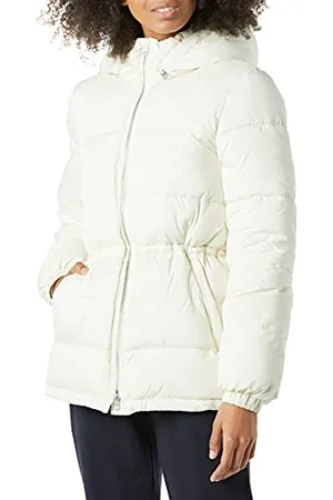 Amazon Piumino con Cappuccio Invernale Pesante Trapuntato Regolabile in Vita Donna, , XS