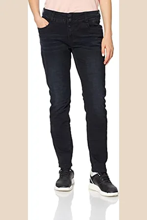 Timezone Enyatz-98% Cotone, 2% Elastan Jeans Slim, (Black Diamond Wash 9047), 46 IT (32W/32L) Donna