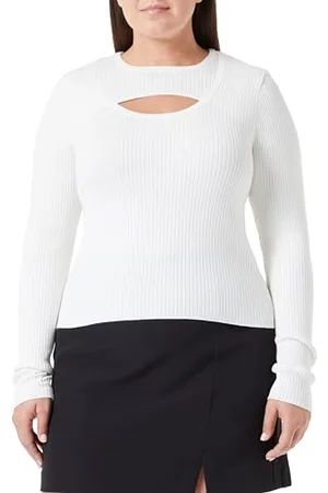 ONLY Onlashley LS Peakaboo Oneck Knt Pullover, , L Donna