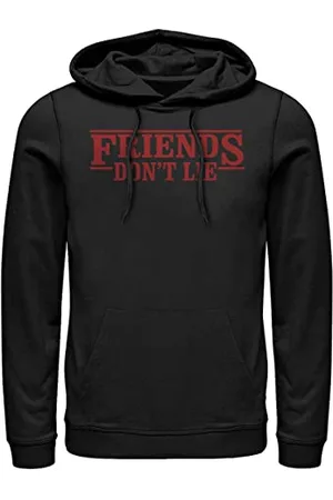 Stranger Things Friends Dont Lie Hoodie Hooded Sweatshirt, Black, L Unisex
