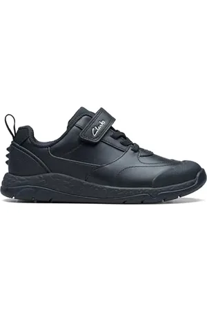 Clarks SteggyStride K, Scarpe Unisex - Bambini e ragazzi, Nero (Black Leather), 34 EU