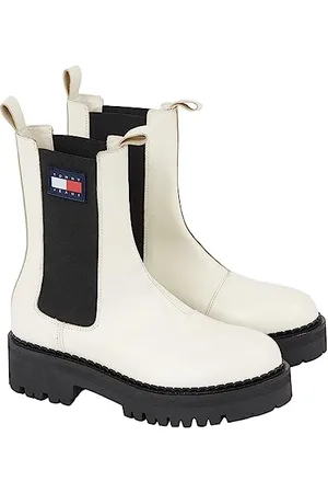 Tommy Hilfiger Stivali Mezza Gamba Donna Urban Chelsea Stivaletti, Avorio (Rich Cream), 38 EU