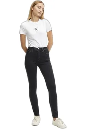 Calvin Klein Donna Jeans Skinny Vita Alta, Nero ( Black), 32W/30L