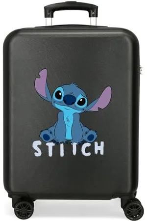Disney Valigia per bambini rigida Chiusura a combinazione Laterale 4 ruote Bagagli a Mano è realizzato in ABS, un materiale rigido e leggero., Stitch carino, Valigia cabina