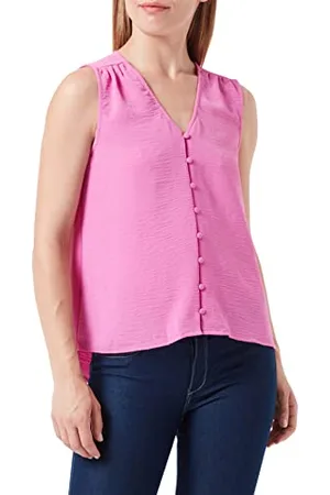 ONLY Onlmette SL Button Down Top Wvn Canottiera, , S Donna