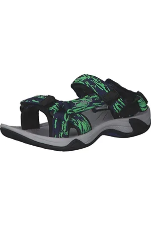 CMP KIDS HAMAL HIKING SANDAL, Sandalo Sportivo Unisex - Bambini e ragazzi, B.Blue-Verde Fluo, 30 EU