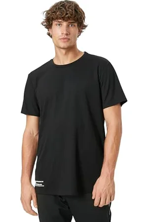 Koton Slogan-Maglietta Sportiva con Scollo Rotondo, a Maniche Corte T-Shirt, (999), M Uomo