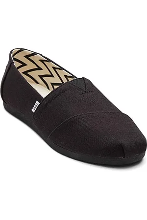 TOMS Alpargata Wide, Mocassino Basso Donna, Black/Black Wide Recycled Cotton Canvas, 56 EU Larga
