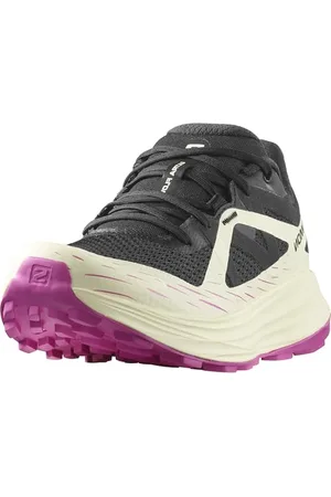 Salomon Ultra Flow Scarpe da Trail Running da Donna, Comfort immediato, Ammortizzazione dalla strada ai trail, A prova di terreni misti, Black/Transparent Yellow/Rose Violet, 42 2/3 EU