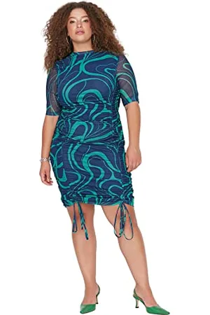 Trendyol Mini Aderente Plus Size Abito Vestito, , 76 Donna