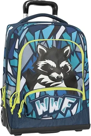 FRANCO COSIMO PANINI WWF - Zaino Scuola Trolley Ufficiale WWF, Maniglia Regolabile, Spallacci Imbottiti e Regolabili, Ruote Ø 90 mm Sostituibili, Fondo Preformato Impermeabile, 36x47Hx23 cm