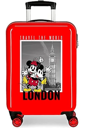 Disney Topolino e Minnie Viaggia per il Mondo London Valigia Cabina Rossa 38x55x20 cm ABS Rigido Chiusura a combinazione laterale 34L 2 kg 4 doppie ruote bagaglio a mano