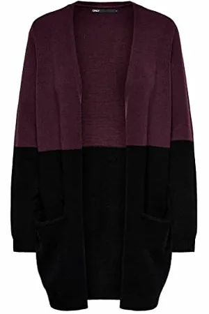 ONLY Queen L/S Long Cardigan Knt Noos Cardigan Donna, Rosso (Dark Red), Medium