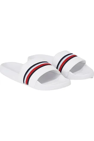 Tommy Hilfiger Scarpe da Mare Donna Global Stripes Slide Ciabatte, (White), 38 EU