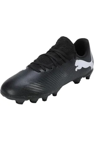 PUMA Future 7 Play Fg/AG Jr, Soccer Shoe Unisex-Bambini, Black White, 28 EU
