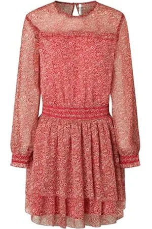 Pepe Jeans Bridget, Vestito Donna, (Crispy Red),S