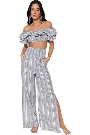 Trendyol Set di Due Pezzi in Tessuto Dettagliato a Righe da Donna Camicia, , 66