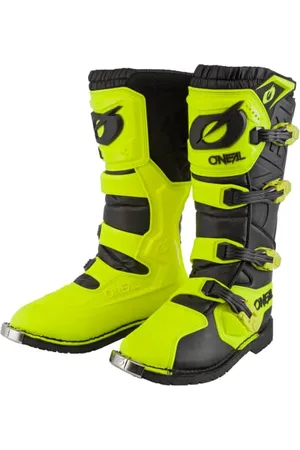 Oneal | Stivali Motocross | Enduro Moto | Comfort Air-Mesh-Insole, quattro fibbie, materiale sintetico di alta qualità | Stivali Rider Pro | Adulto | Nero Neon Giallo | Taglia 49