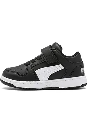 PUMA Pm Rebound Layup Lo SL V Inf, Scarpe da ginnastica, Unisex - Bimbi 0-24, Black/ White/High Rise, 20 EU