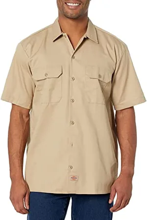 Dickies Work Shirt Short Sleeved, Camicia da lavoro Uomo, (Khaki Kh), S