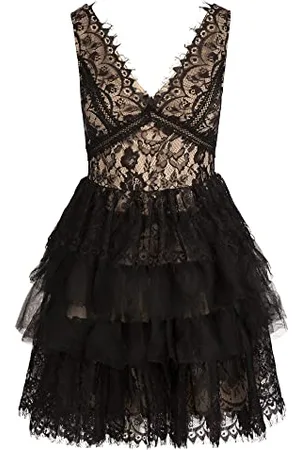 Apart Apart-Abito in Pizzo con Tulle Vestito per Occasioni Speciali, , M Donna