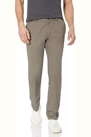 Amazon Pantaloni Chino Aderenti con Parte Piatta sul Davanti Resistenti alle Pieghe Uomo, , 31W / 32L
