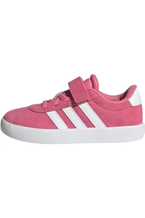 adidas VL Court 3.0 Hook And Loop Shoes Kids, Scarpe Unisex-Bambini, Pink Fusion/Cloud White/Grey Four, 35 EU