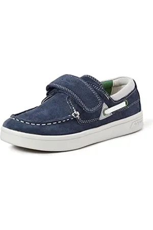 Geox J Djrock Boy A, Mocassini Bambini e ragazzi, Blu/Verde (Navy/Green), 32 EU