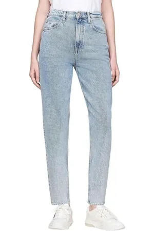 Tommy Hilfiger Donna Jeans Mom Jeans Tapered Fit, Blu ( Light), 29W/30L