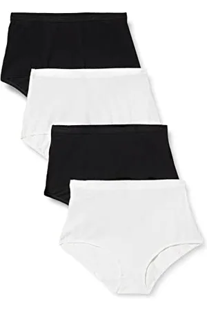 Playtex Slip Maxi in Cotone Bio Confortevole Donna x4, Bianco/Nero, XXL