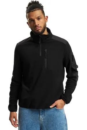 Brandit Fleece Troyer Ripstop, Uomo, Black, L
