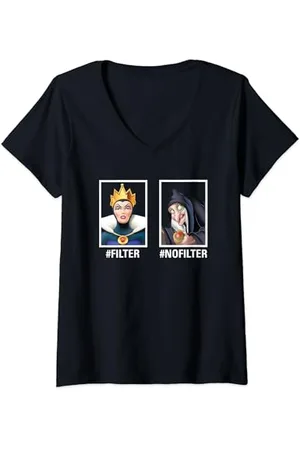 Disney Villains Evil Queen #Filter #NoFilter Funny Meme Maglietta con Collo a V