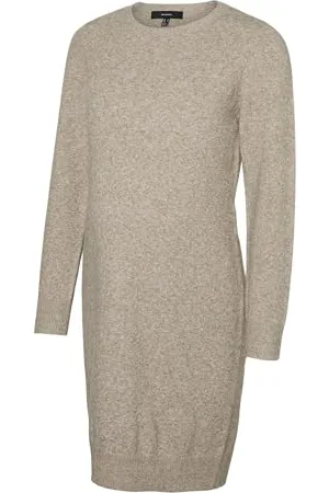 VERO MODA Maternity Vmmdoffy LS O-Neck Dress Ga Noos Abito Lavorato a Magli, , S Donna