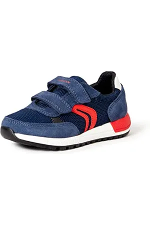 Geox J Alben Boy A, Sneakers Bambini e ragazzi, Blu/Rosso (Navy/Red), 33 EU